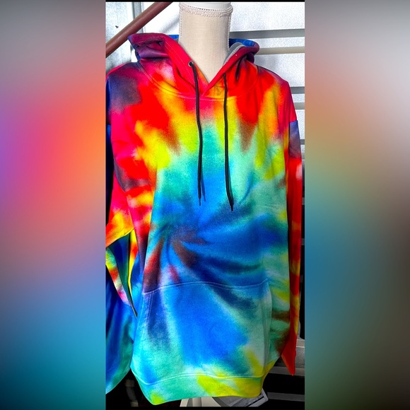 Three in brand tie dye HOODIE SZ XL unisex - Picture 3 of 5